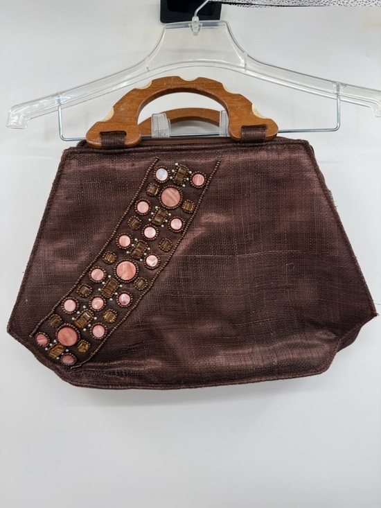 Bellini Handbags - Vintage Bellini Wood Handled Clutch Handbag